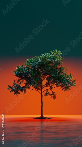 minimal style of modern art tree with high contrast color light and shadow inspiation of modern minimal art nature landscape style vertical shot