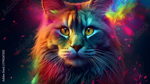 Vivid color cosmic cat