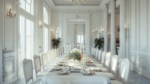 Sophisticated event ambiance: Immaculate setting, great for fine dining and hospitality.