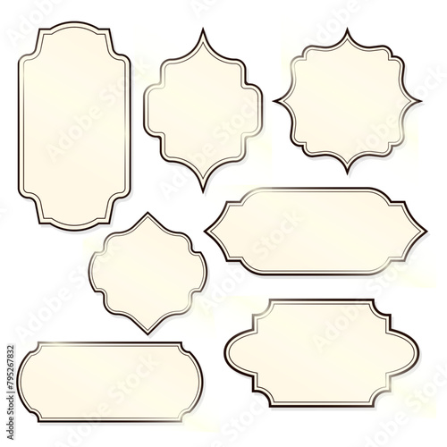 set of label sticker frames