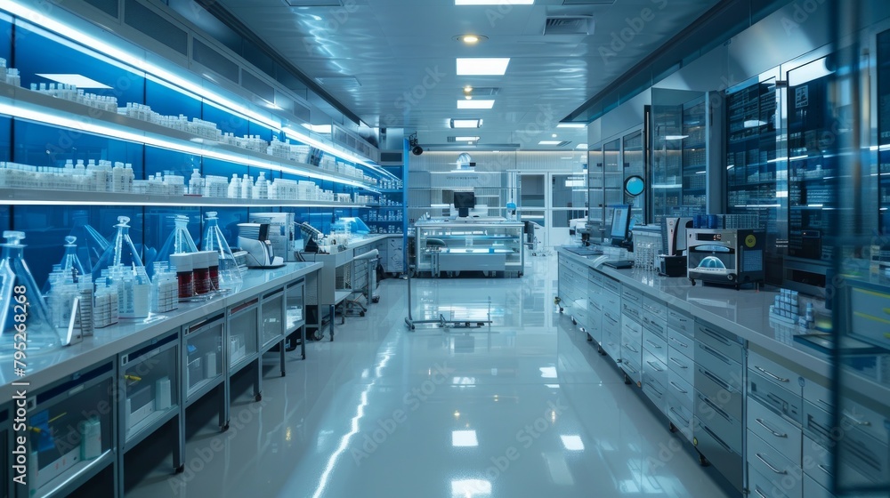 State-of-the-art biotechnology production facility in the pharmaceutical industry.