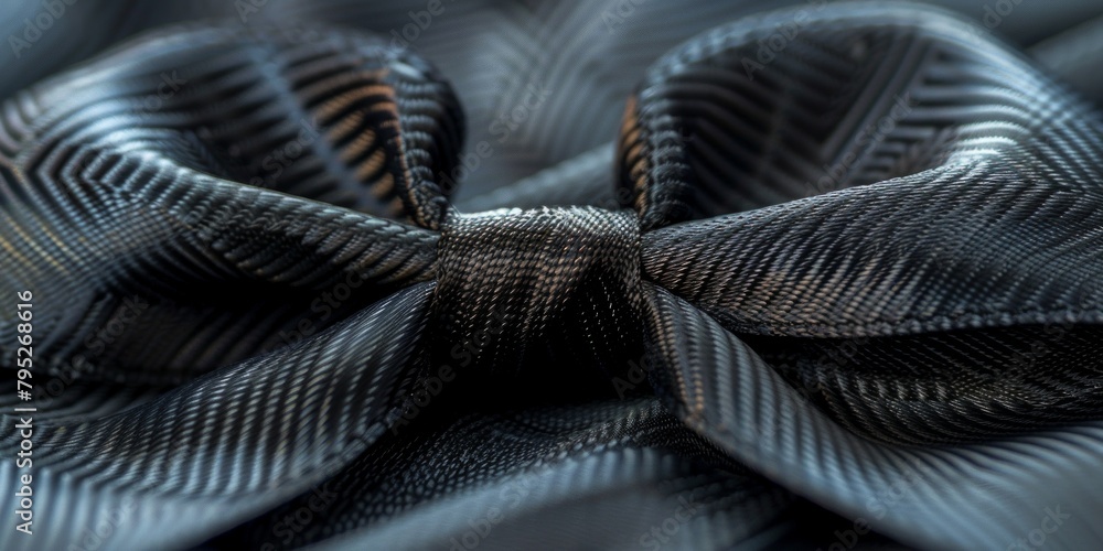Naklejka premium Elegant black bow accessory for formal wear or gift wrapping.