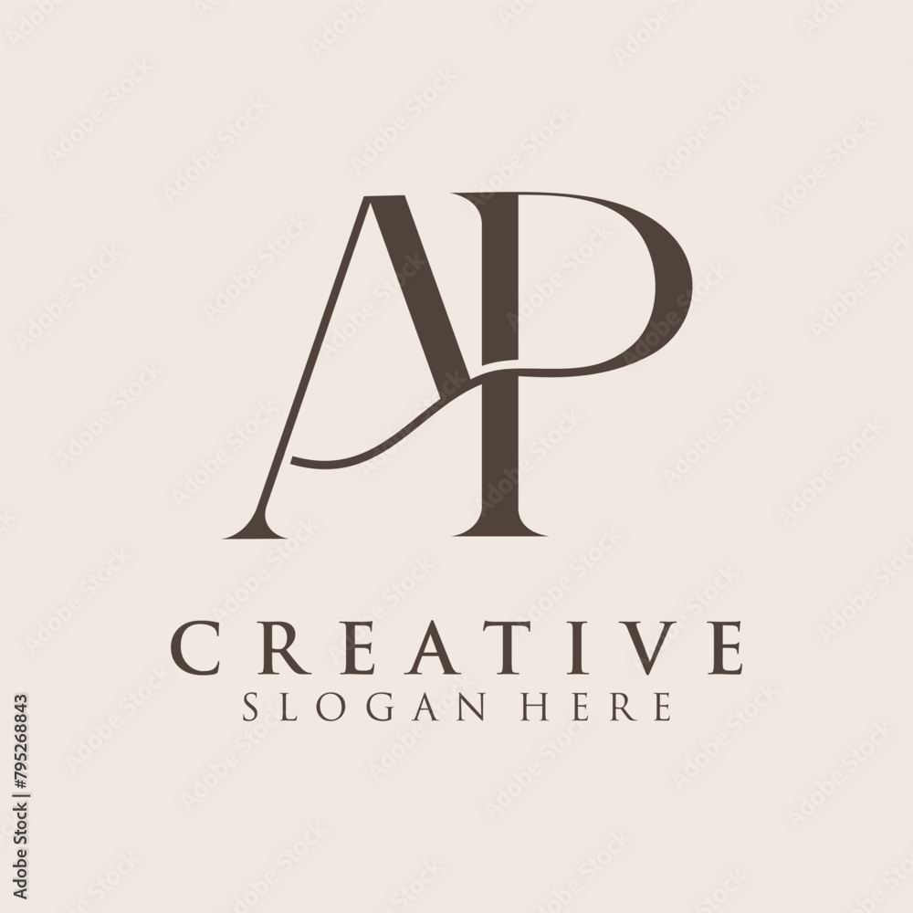 Initial Letter AP Logo Design vector Template Illustration Creative Abstract