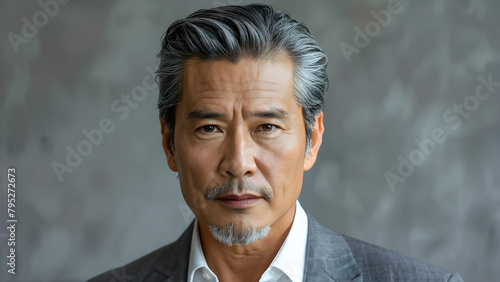 Various pastel settings showcase a middle-aged man's classic hairstyle with timeless elegance, vintage charm, retro sophistication, and elegant flair