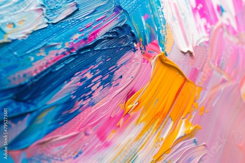 Vibrant Oil Paint Strokes on Canvas