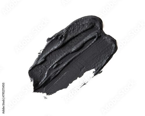 Smear of cosmetic black clay isolated on a white background