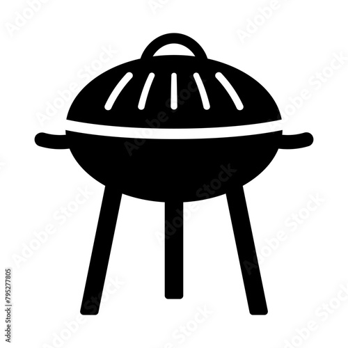 BBQ grill icon. Charcoal grill. Vector illustration