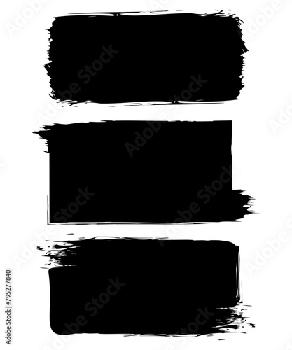 Black set paint, ink brush, brush strokes, brushes, lines, frames, grungy. Grungy brushes collection.