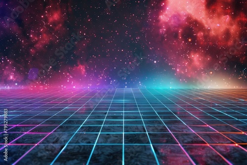 Wallpaper Mural Colorful 80s themed background, retro style. Torontodigital.ca