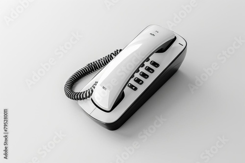 sleek modern ip phone on clean white background realistic 3d rendering for product mockup