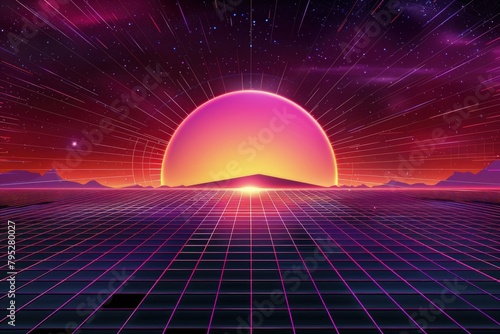 Colorful 80s themed background, retro style.