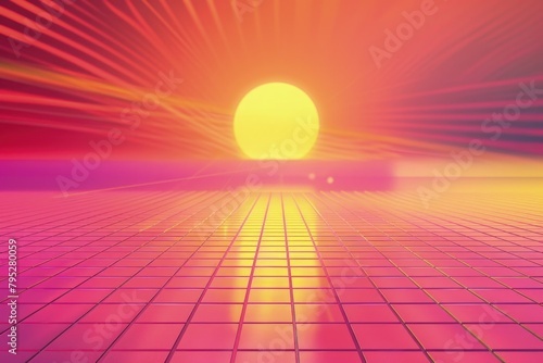 Wallpaper Mural Colorful 80s themed background, retro style. Torontodigital.ca