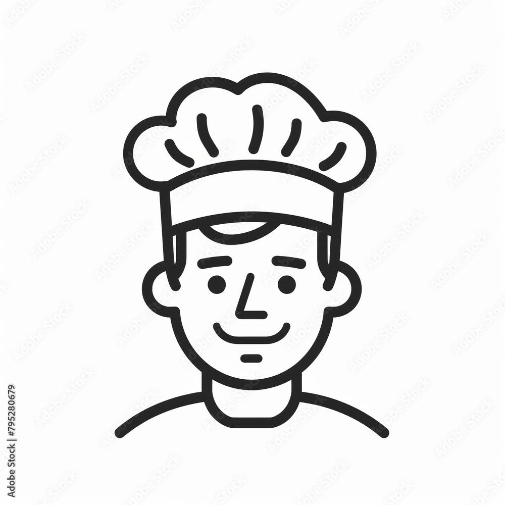 Minimalist Chef Logo with Line Drawing, Culinary Arts Professional Icon Design Minimalist Chef Logo with Line Drawing, Culinary Arts Professional Icon Design