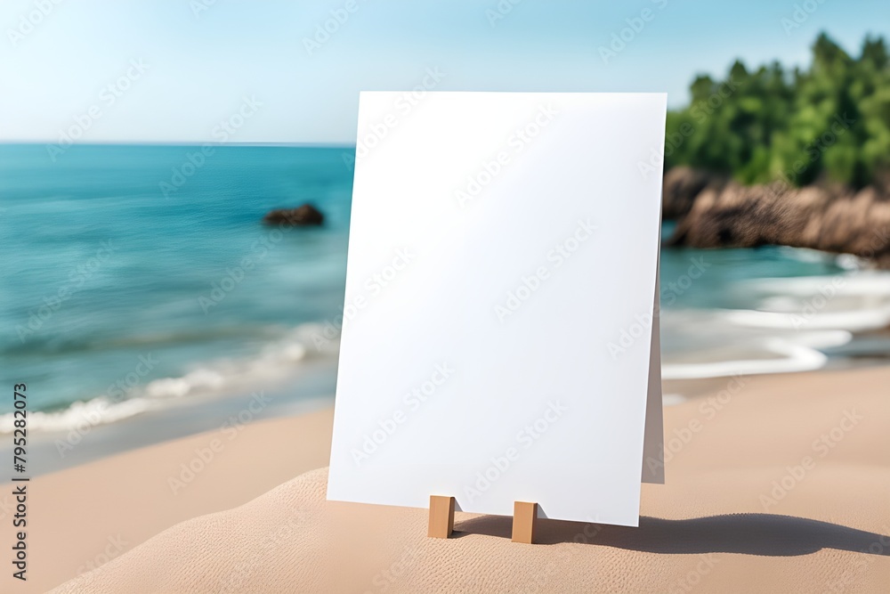 White blank paper card