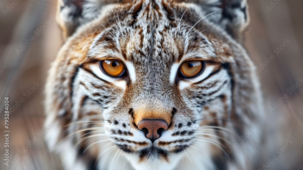 Male, American Bobcat in natural habitat, looking at camera, extreme closeup portrait, animal face, amber eyes, Wild life photo, predator Male, American Bobcat in natural habitat, looking at camera, extreme closeup portrait, animal face, amber eyes, Wild life photo, predator