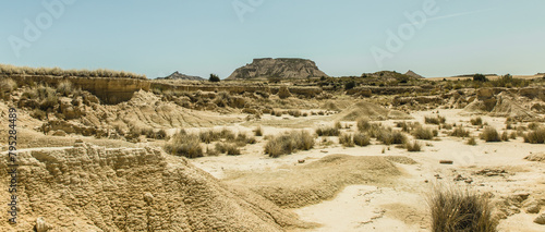 The Bardenas reales under a blazing sun photo