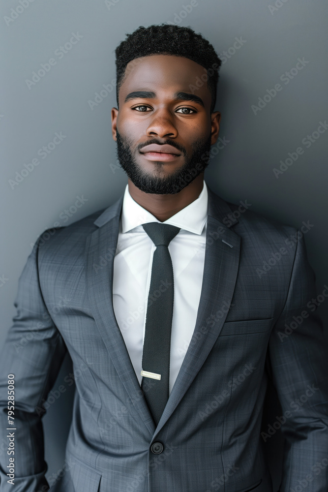 Handsome Black Man Wearing a Suit, Generative AI Handsome Black Man Wearing a Suit, Generative AI