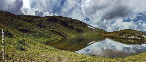 Beautiful Lake Reflection in the mountain near Chamonix in France