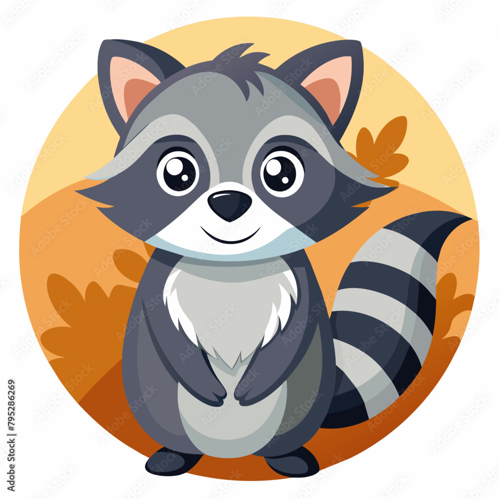 Obraz premium Funny Raccoon: Vector Fun
