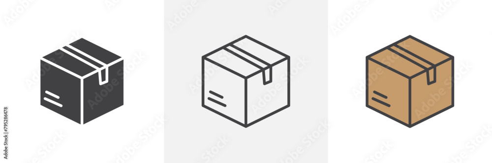 Shipping and Storage Box Icon Set in Vector Format Shipping and Storage Box Icon Set in Vector Format