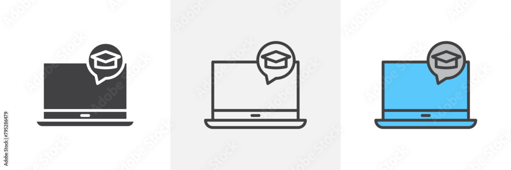 E-Learning and Online Education Icon Set for Virtual Training E-Learning and Online Education Icon Set for Virtual Training