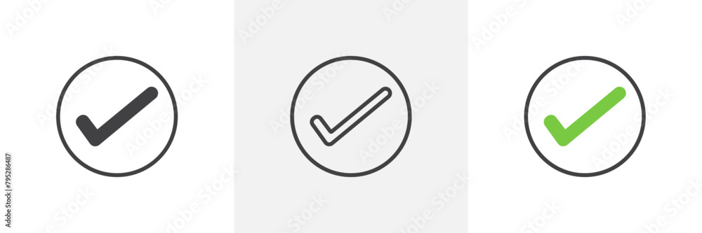 Vector Icon Set of Checkmarks for Verification and Approval Vector Icon Set of Checkmarks for Verification and Approval