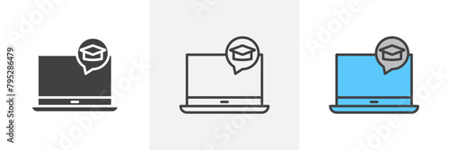 E-Learning and Online Education Icon Set for Virtual Training