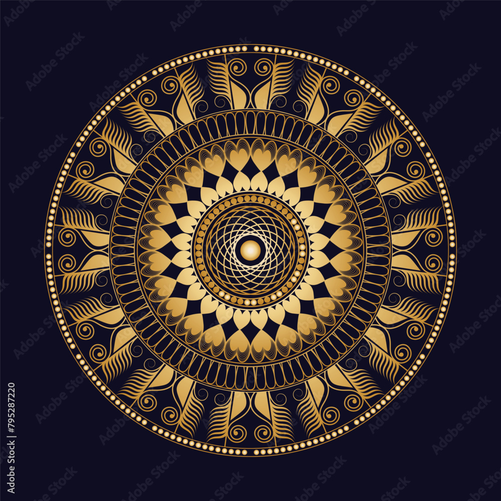 Obraz premium Vector luxury mandala background with golden arabesque pattern