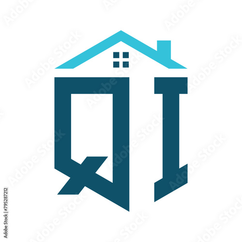 QI House Logo Design Template. Letter QI Logo for Real Estate, Construction or any House Related Business