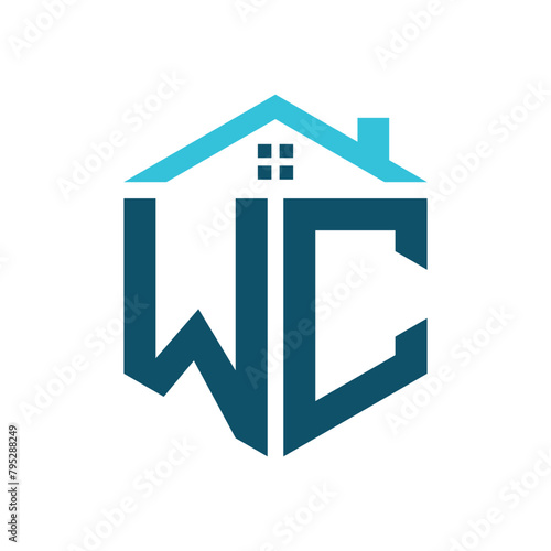 WC House Logo Design Template. Letter WC Logo for Real Estate, Construction or any House Related Business