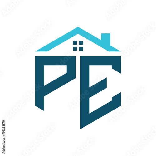 PE House Logo Design Template. Letter PE Logo for Real Estate, Construction or any House Related Business