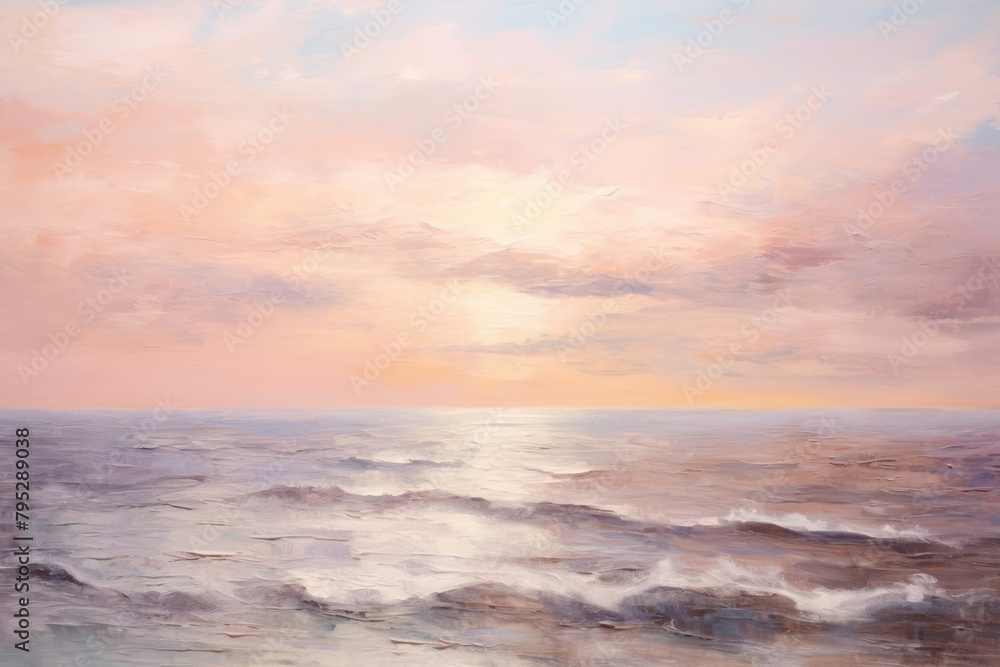 Sea with sunrise landscapes painting backgrounds outdoors.