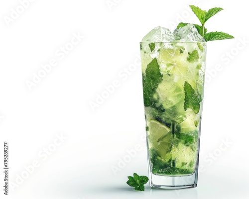 refreshing mojito with white rum, fresh lime and mint