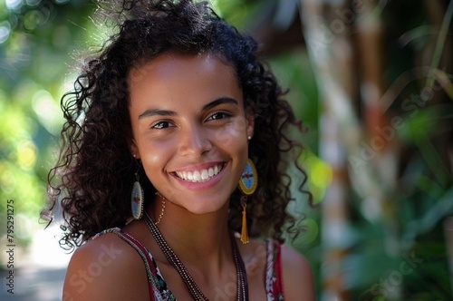 Stunning high resolution photos of a smiling young Brazilian woman with her own style. Style © Iulia