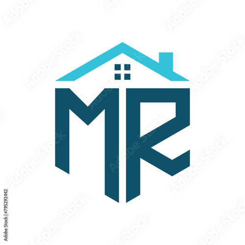 MR House Logo Design Template. Letter MR Logo for Real Estate, Construction or any House Related Business
