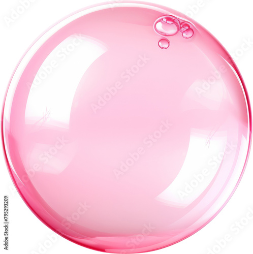 clear pink bubble isolated on white or transparent background,transparency
