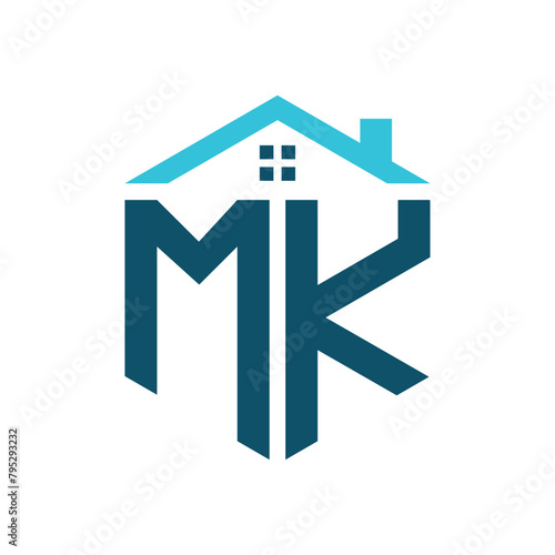 MK House Logo Design Template. Letter MK Logo for Real Estate, Construction or any House Related Business