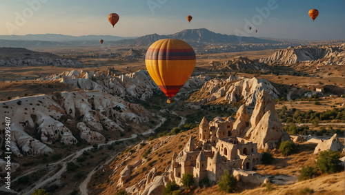 hot air balloon over region country