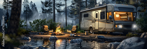Experiencing Nature's Splendor with all Comfort: A Glimpse into Modern RV Camping Lifestyle photo