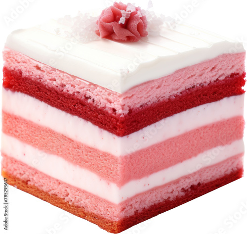 red raspberry layer cake isolated on white or transparent background,transparency photo