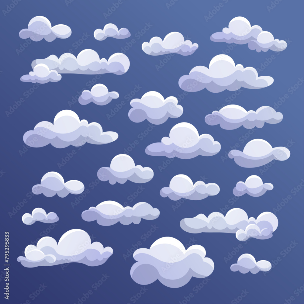 variation of cloud element illustration