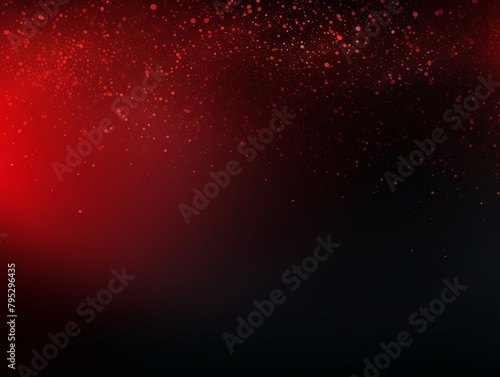 Red color gradient dark grainy background white vibrant abstract spots on black noise texture effect blank empty pattern with copy space for product 