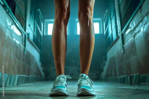 Wallpaper Mural Slender legs of a fitness girl in the gym Torontodigital.ca