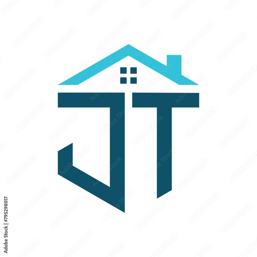 JT House Logo Design Template. Letter JT Logo for Real Estate, Construction or any House Related Business