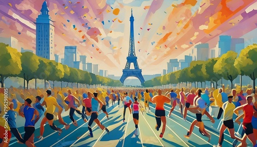Celebrating the Commencement of the Paris 2024 Olympics at the Iconic Eiffel Tower
