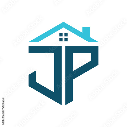JP House Logo Design Template. Letter JP Logo for Real Estate, Construction or any House Related Business