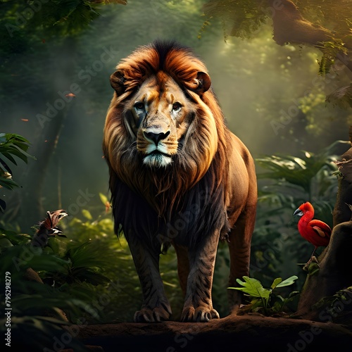 portrait of a lion  a king of jungle 