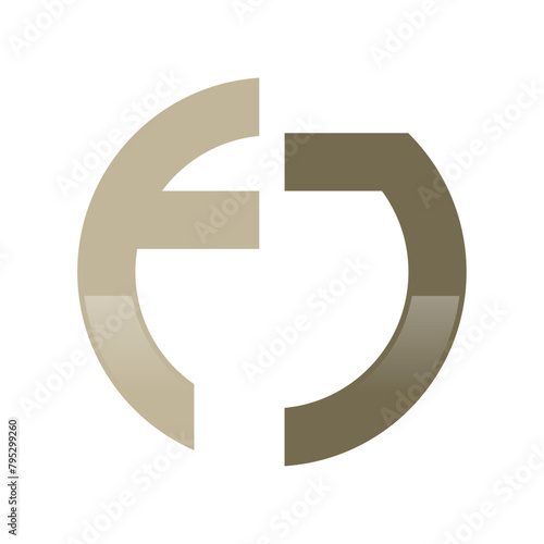 Initial FJ Logo in a Cirle Shape photo