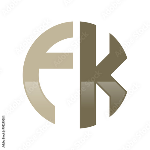 Initial FK Logo in a Cirle Shape