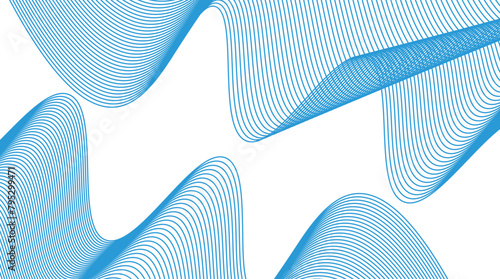 Abstract waves, flowing lines, light blue and white, geometric patterns, digital art, smooth curves, minimalist design, futuristic, clean aesthetic